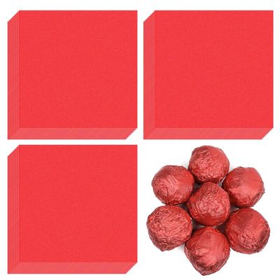 100pcs 4x4in Chocolate Candy Wrappers - Aluminium Foil Paper for DIY Brownies, Fruit Bars & Candy Packaging