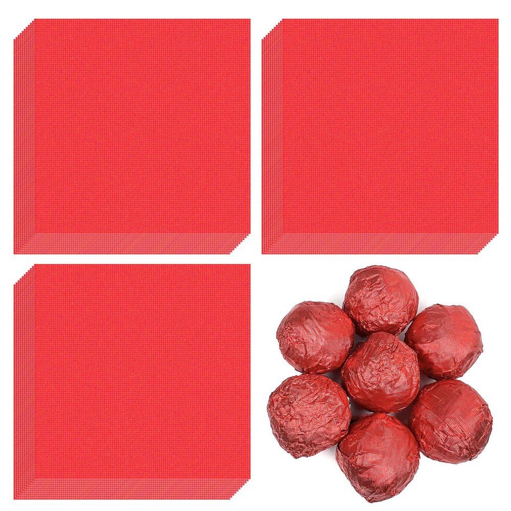 100pcs 4x4in Chocolate Candy Wrappers - Aluminium Foil Paper for DIY Brownies, Fruit Bars & Candy Packaging