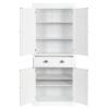 71.65" White Kitchen Pantry Cabinet, Tall Kitchen Cabinet Pantry Cabinet with Doors and Drawer, Freestanding Pantry Kitchen with Adjustable Shelves for Dining Living Room, Pantry Cupboard with Doors view 2