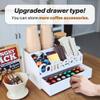 ADDFIT HOUSE Coffee Bar Organizer for Countertop  Wooden Coffee Station with Black Drawer, Tea and K Cup Storage Condiment Rack, Coffee Pod Holder for Home and Office Organization (Drawer - White) view 2