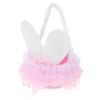 Ciieeo Bunny Ear Flower Basket for Flower Girls Lightweight Easter Candy Basket with Convenient Handle for Weddings Celebrations and Petal Scattering Adorable Ear Design view 1