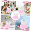 Ciieeo Bunny Ear Flower Basket for Flower Girls Lightweight Easter Candy Basket with Convenient Handle for Weddings Celebrations and Petal Scattering Adorable Ear Design view 2