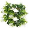 Ciieeo 2pcs Faux Flower Candle Rings Greenery Wreaths for Table Decor Reusable Candle Garland for Dinner Parties Christmas Holiday Decorations view 1