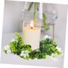 Ciieeo 2pcs Faux Flower Candle Rings Greenery Wreaths for Table Decor Reusable Candle Garland for Dinner Parties Christmas Holiday Decorations view 2