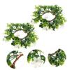 Ciieeo 2pcs Faux Flower Candle Rings Greenery Wreaths for Table Decor Reusable Candle Garland for Dinner Parties Christmas Holiday Decorations view 4