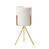 Small Cylindrical Ceramic Vase with Gold Tripod Stand for Home Decoration Pen Holder for Offices, Floral Arrangement Stand for Wedding Events (Gold,L) view 1