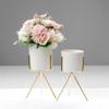 Small Cylindrical Ceramic Vase with Gold Tripod Stand for Home Decoration Pen Holder for Offices, Floral Arrangement Stand for Wedding Events (Gold,L) view 2