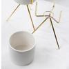 Small Cylindrical Ceramic Vase with Gold Tripod Stand for Home Decoration Pen Holder for Offices, Floral Arrangement Stand for Wedding Events (Gold,L) view 3