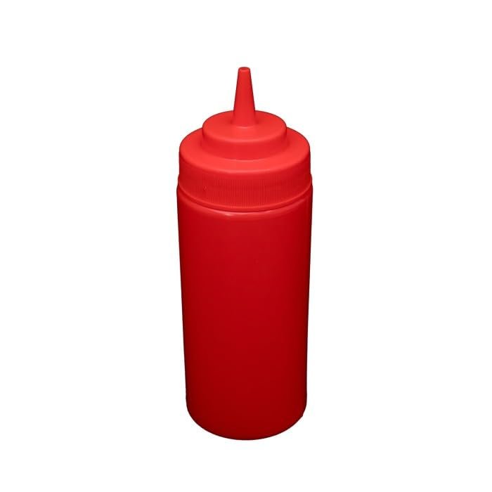 CAC China Squeeze Bottle Wide-Mouth Red 16oz