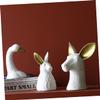 PRETYZOOM Head Ceramics Vase Golden Horn Deer Head Decorative Flower Pot for Home and Office Stylish White Succulent Planter Premium Quality Ceramic Art Decoration view 2