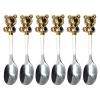 atcdfuw Set Of 6 Stainless Steel Fruit Forks Cute Bear Shaped Coffee Spoon Stirring Spoon Small Fruit Fork Dessert Spoons/Forks Stainless Steel Dessert Spoons Set Of 6 view 1