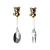 atcdfuw Set Of 6 Stainless Steel Fruit Forks Cute Bear Shaped Coffee Spoon Stirring Spoon Small Fruit Fork Dessert Spoons/Forks Stainless Steel Dessert Spoons Set Of 6 view 2