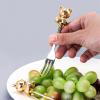 atcdfuw Set Of 6 Stainless Steel Fruit Forks Cute Bear Shaped Coffee Spoon Stirring Spoon Small Fruit Fork Dessert Spoons/Forks Stainless Steel Dessert Spoons Set Of 6 view 3