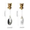 atcdfuw Set Of 6 Stainless Steel Fruit Forks Cute Bear Shaped Coffee Spoon Stirring Spoon Small Fruit Fork Dessert Spoons/Forks Stainless Steel Dessert Spoons Set Of 6 view 4
