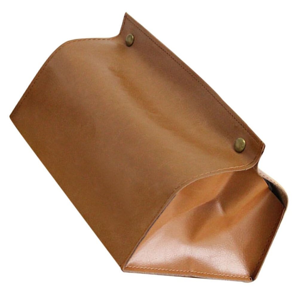 GLEAVI Tissue Box Covering, Tissue Box Cover Leather Rectangle Holder for Home Dorm(Brown)