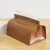 GLEAVI Tissue Box Covering, Tissue Box Cover Leather Rectangle Holder for Home Dorm(Brown) view 3