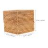 Ciieeo Rattan Tissue Box for Bathroom Vanity Vintage Square Napkin Holder for Living Room and Dining Table Compact Design for Easy Tissue Access and Organization view 4
