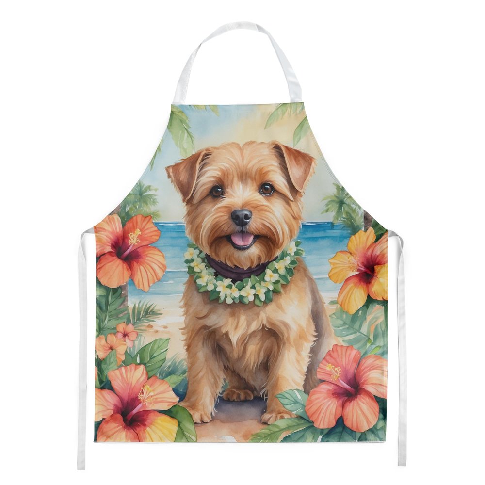 Caroline's Treasures Norfolk Terrier Luau Apron Cooking Kitchen Server Baking Crafts Gardening for Adult Women Men, Unisex, Large, Multicolor