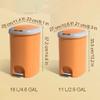 SUREK Exquisite with Foot Pedal Trash Can with Pop-Up Lid Kitchen Trash Cans Plastic Garbage Bin Dual Compartment Garbage Can Push Type Reusable, L-orange view 2