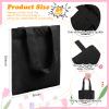 Amylove 24 Pcs Mini Tote Bag Sublimation Blank Canvas Tote Bags Reusable for Grocery Shopping, DIY, Easter Party Favor Gift Bags (8.5 x 8 Inch,Black) view 4