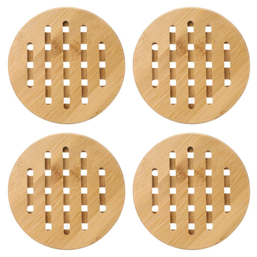 4Pcs Table Mat Anti-Scald Non-Slip Bowl Cup Heat Insulation Pad for Hot Coffee Cup Pads Dishes Heating Insulation Kitchen(Round Shape)