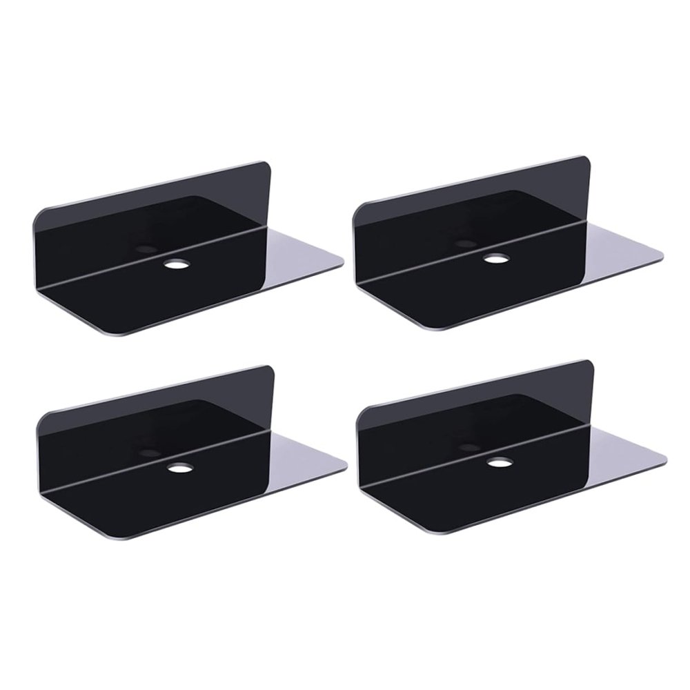 MAGICLULU 4pcs Wall Display Shelf Self-Adhesive Floating Corner Shelves Small Storage for Home Decor Easy Install for Kitchen Bathroom Living Room