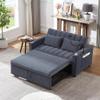 55.9" 3 in 1 Pull-Out Sleeper Sofa Bed with 360Swivel Phone Holder, Modern Bella Fabric Convertible Loveseat with USB Ports and 2 Pillows for Living Room Bedroom Small Space (Blue Grey-BG) view 1
