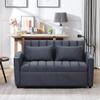 55.9" 3 in 1 Pull-Out Sleeper Sofa Bed with 360Swivel Phone Holder, Modern Bella Fabric Convertible Loveseat with USB Ports and 2 Pillows for Living Room Bedroom Small Space (Blue Grey-BG) view 3