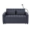 55.9" 3 in 1 Pull-Out Sleeper Sofa Bed with 360Swivel Phone Holder, Modern Bella Fabric Convertible Loveseat with USB Ports and 2 Pillows for Living Room Bedroom Small Space (Blue Grey-BG) view 4
