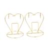 FONDOTIN 2pcs Heart-Shaped Stainless Steel Cup Holder and Plate Rack Golden Coffee Mug Organizer for Kitchen Countertop and Drying Shelf Holds Cups Plates view 1