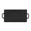 CDQL Cast Iron Reversible Grill Griddle,NonStick Reversible Rectangular Grill,Ridged and Flat Baking Cooking Tray,Grill Griddle Pan,Stove Top Flat Griddle for Gas Grill Camping Indoor view 1
