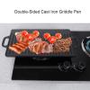 CDQL Cast Iron Reversible Grill Griddle,NonStick Reversible Rectangular Grill,Ridged and Flat Baking Cooking Tray,Grill Griddle Pan,Stove Top Flat Griddle for Gas Grill Camping Indoor view 3
