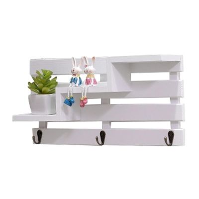 HASMI Floating Shelves Creative Solid Wood Wall Perforation-Free Shelving, Store Door Wall Hanging, Wall Decoration Porch Key Hook Wall Shelves (Color : C)