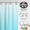 Nautical Anchor Shower Curtain Hooks, Anchor Stripes Blue 12PCS Shower Curtain Hooks Rings for Bathroom Stainless Steel Rust Resistant Shower Curtain Hangers view 4