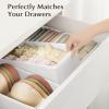 DIMJ Drawer Organizers - Set of 4 Fabric Closet Organizers and Storage, Drawer Dividers for Baby Clothes, Socks, Belt, Tie (White) view 3