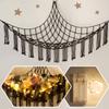 Macrame Stuffed Animal Hammock Corner with LED Light - Black Toy Storage Hammock Plushie Net Organizer Display - Teddy Bear Stuffy Hammocks - Boy Bedroom Decor Cool view 1