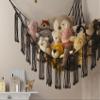 Macrame Stuffed Animal Hammock Corner with LED Light - Black Toy Storage Hammock Plushie Net Organizer Display - Teddy Bear Stuffy Hammocks - Boy Bedroom Decor Cool view 2