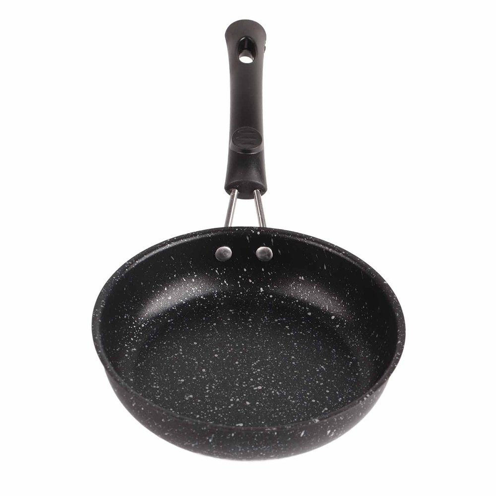 CDQL Stainless Steel Nonstick Frying Pan Skillet,Fast Even Conduction Cooking Skillet,Egg Pan Omelet Pans with Ergonomic Handle for Bacon Steak Onion (18CM)