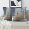 Alricc Grey and Brown Throw Pillows Covers Blue Abstract Art Painting Aesthetic Modern Square Decorative Pillow Covers Soft Throw Pillows for Couch Sofa Bedroom 18X18 Inches, Set of 2 view 2