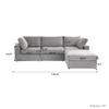 120" Modular Sectional Couch, Down Filled Sofa with Storage Ottoman, Deep 3-Seat Sleeper Cloud Couch, Covers Removable, Convertible Minimalist Sofas for Living Room, Apartment, Office (Grey) view 2