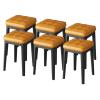 Guyifuny Lightweight Stackable Bar Stool Set - 6 Pack Orange Stools with Cushion for School & Restaurant - Space Saving Dining Chairs - Portable Plastic Stool from 18inch view 1