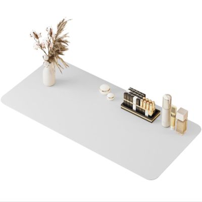 metui 39.37"" * 15.7"" Large makeup Mat for Vanity Top Protector,Cover Work Table Waterproof, Non-Slip Pad for makeup vanity. (white)