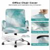Ldtrchee Turquoise Ombre Marble Office Chair Covers with Armrest Covers, Rotating Chair Cover, Yellow Modern Geometric Abstract Art Gaming Chair Slipcovers with Elastic Bottom for Armchair, Medium view 3