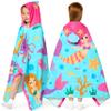 Joiedomi Mermaid Hooded Towels for Kids Soft 100% Cotton Kids Beach Towel 30" x 50" for 3-10 Years Boy Girl Beach Hooded Poncho Absorbent Pool Toddler Swim Bath Wrap view 1