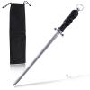 LEONTOOL Professional Knife Sharpener Rod, 15 Inch Honing Steel, Kitchen Knife Sharpening Steel, Carbon Steel Sharpening Rod with Ergonomic Handle, Honing Rod for Chef Knive, Kitchen Gift for Butcher view 1