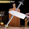 LEONTOOL Professional Knife Sharpener Rod, 15 Inch Honing Steel, Kitchen Knife Sharpening Steel, Carbon Steel Sharpening Rod with Ergonomic Handle, Honing Rod for Chef Knive, Kitchen Gift for Butcher view 3