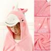 Joiedomi Unicorn Hooded Towel for Kids Soft 100% Cotton Bath Beach Towel 30" x 50" for Kids 3-8 Years Toddler Pool Poncho with Hood Absorbent Swim Wrap for Boys Girls view 4