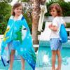 Joiedomi Shark Hooded Towels for Kids Soft 100% Cotton Kids Beach Towel 30" x 50" for 3-10 Years Boy Girl Beach Hooded Poncho Absorbent Pool Toddler Swim Bath Wrap view 2