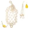 LIOOBO 1set Creative Woven Fruit and Vegetable Hammock Storage Bag Set Handmade Cotton Rope Banana Holder Oval Fruit Basket for Kitchen Counter Organization and Space-saving view 1