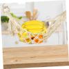 LIOOBO 1set Creative Woven Fruit and Vegetable Hammock Storage Bag Set Handmade Cotton Rope Banana Holder Oval Fruit Basket for Kitchen Counter Organization and Space-saving view 3